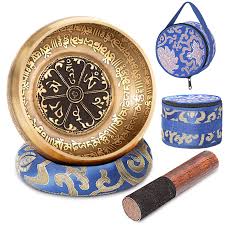 Nepal Antique Mantra Carving Hand Hammered Sound Bowl Set