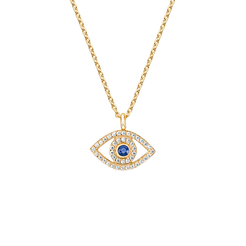 Evil Eye Sapphire And Diamond Pendant - Chakra Lounge