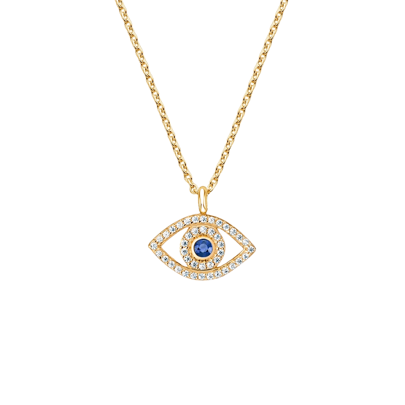 Evil Eye Sapphire And Diamond Pendant