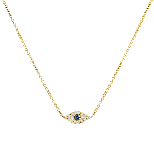 Pave Diamond Evil Eye Necklace