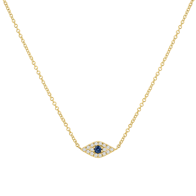Pave Diamond Evil Eye Necklace