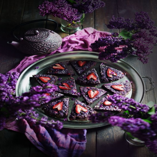 Purple Lilac and Strawberry Scones