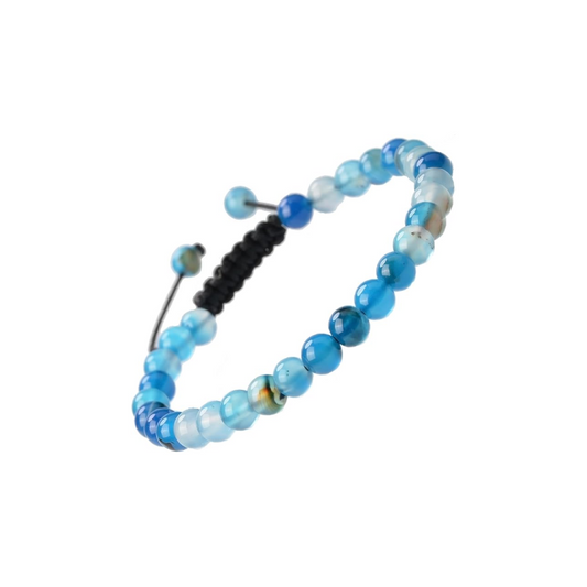 Agate Blue Macrame Bracelet