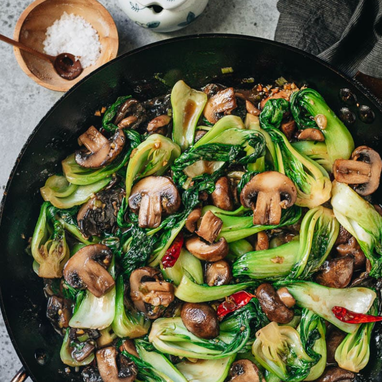 Bok Choy and Mushroom Stir Fry
