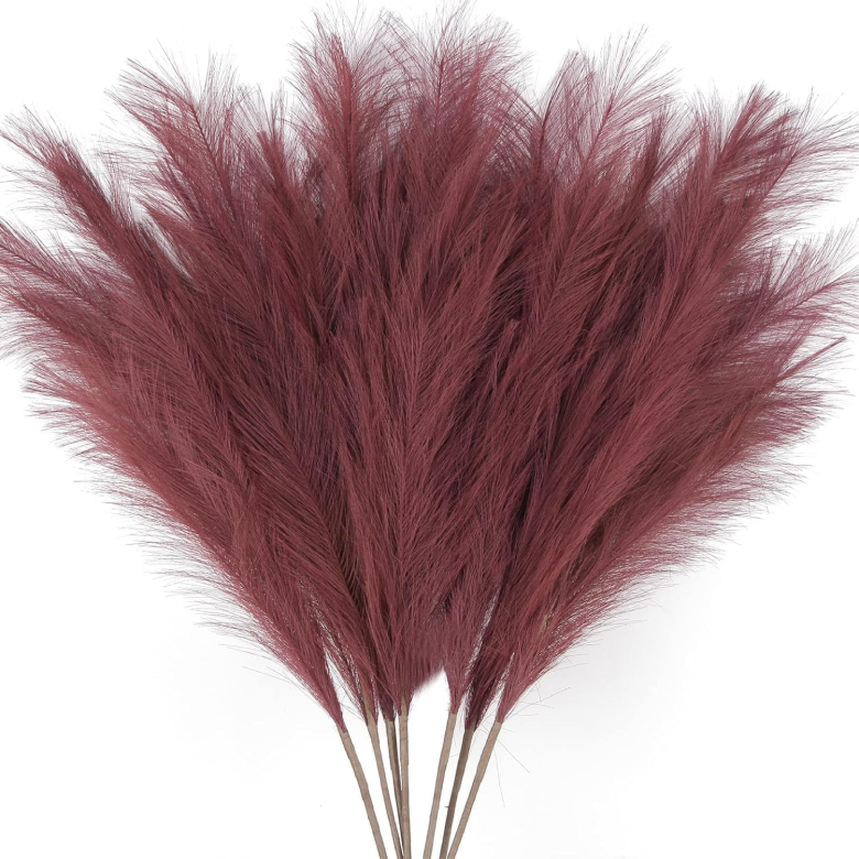 Burgundy Faux Pampas