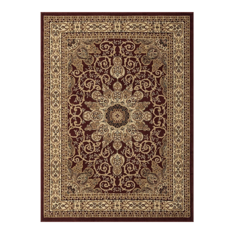 5x7 Burgundy Oriental Floral Area Rug