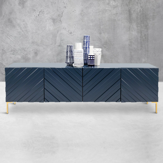 Chevron 4 Door Credenza