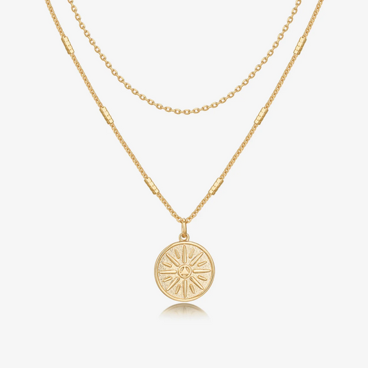 14K Gold Plated Coin Necklace