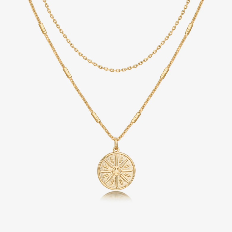 14K Gold Plated Coin Necklace
