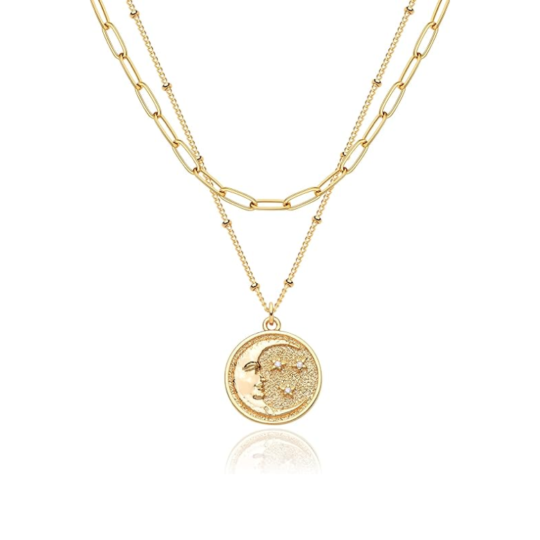 Layered Cresent Moon Necklace