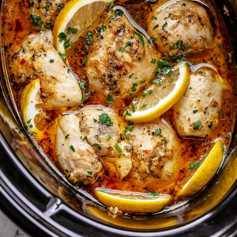 Crock Pot Lemon Garlic Butter Chicken Thighs - Chakra Lounge