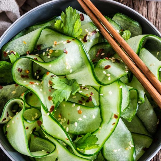 Thai Cucumber Salad with Sesame Ginger Dressing