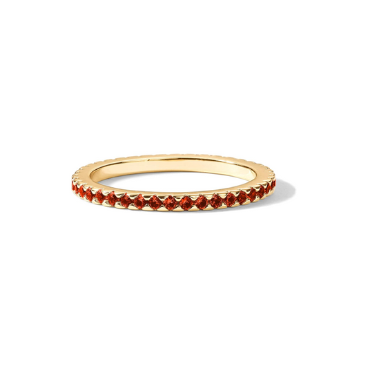 Garnet Stackable Ring 14K Gold Plated Sterling Silver