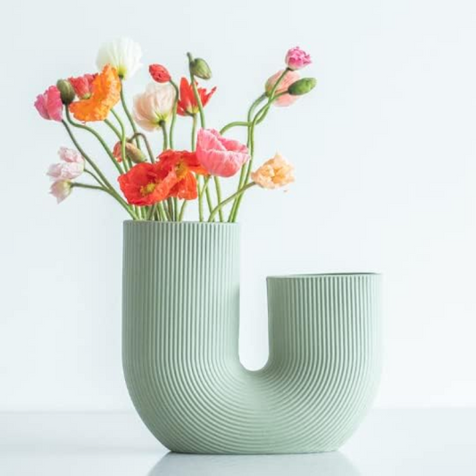 U-Shaped Ceramic Vase