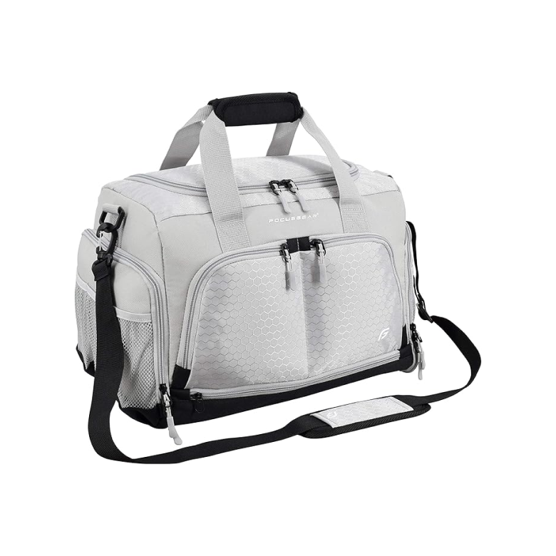 Duffel Bag with 10 Optimal Compartments Including Water Resistant Pouch
