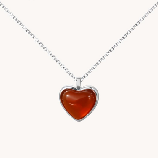 Red Heart Carnelian Necklace