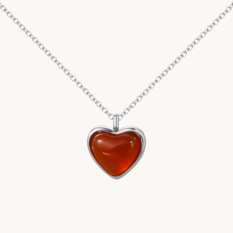 Red Heart Carnelian Necklace