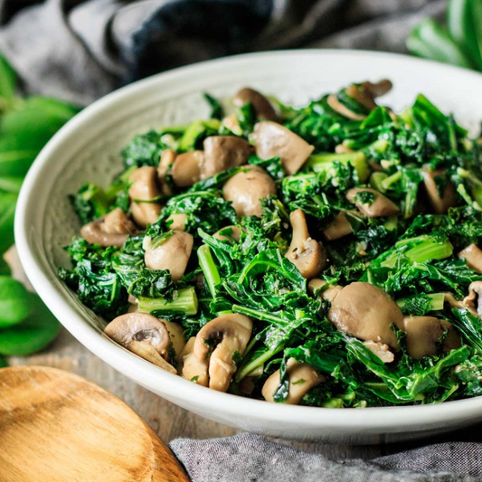 Sautéed Kale and Mushrooms