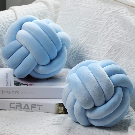 2 pcs Knot Ball Plush Pillows