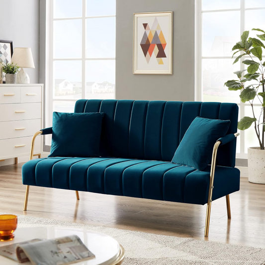 Modern Upholstered Velvet Loveseat Sofa