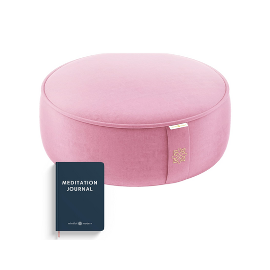 Modern Pink Velvet Meditation Cushion