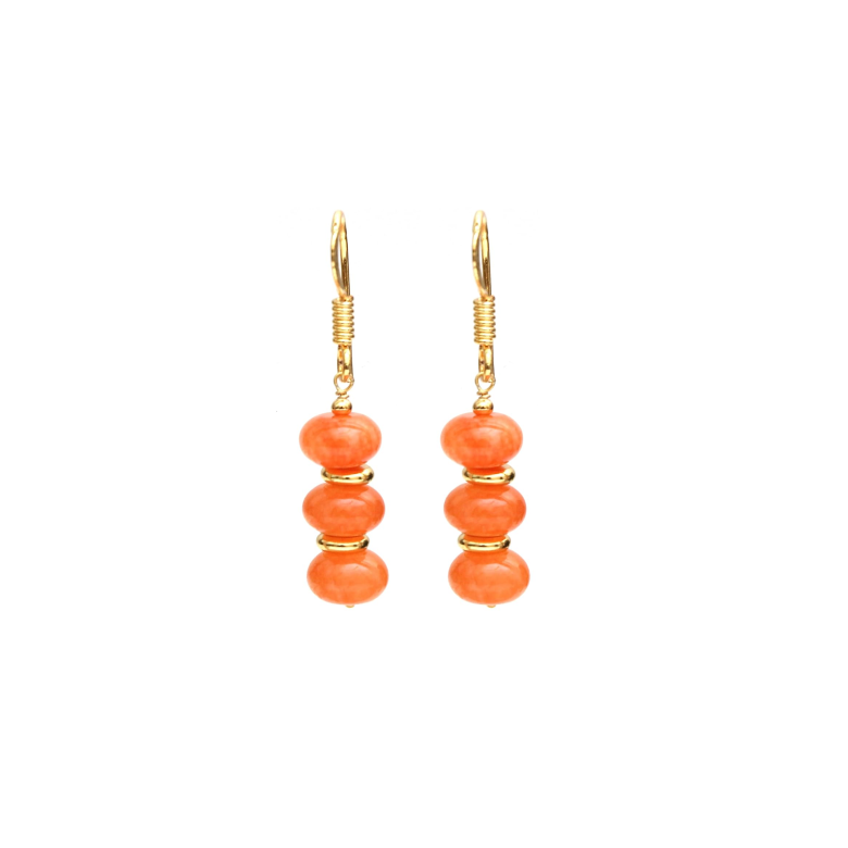 Carnelian 14k Gold Plated Hook Earrings