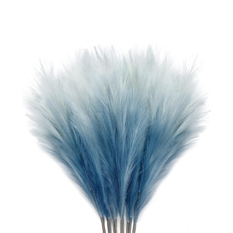 Blue Colorful Faux Pampas Grass