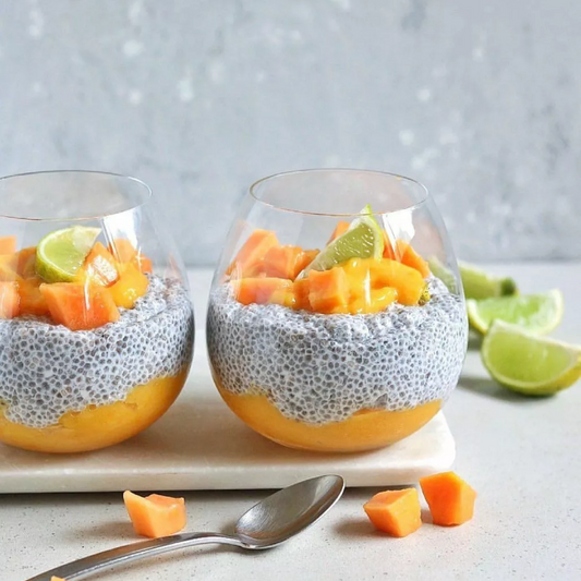 Papaya Mango Chia Puddings