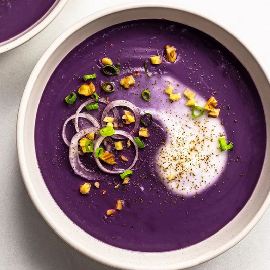 Purple Yam Soup with Ginger and Coconut