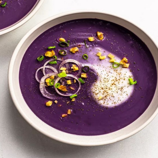 Purple Yam Soup with Ginger and Coconut