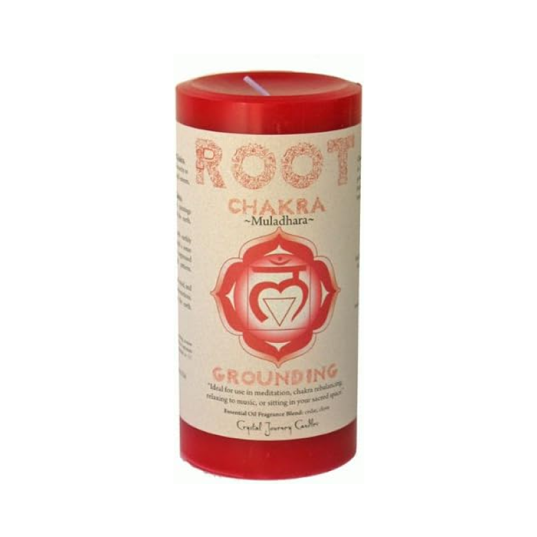 Crystal Journey Root Chakra Pillar Candle - Chakra Lounge