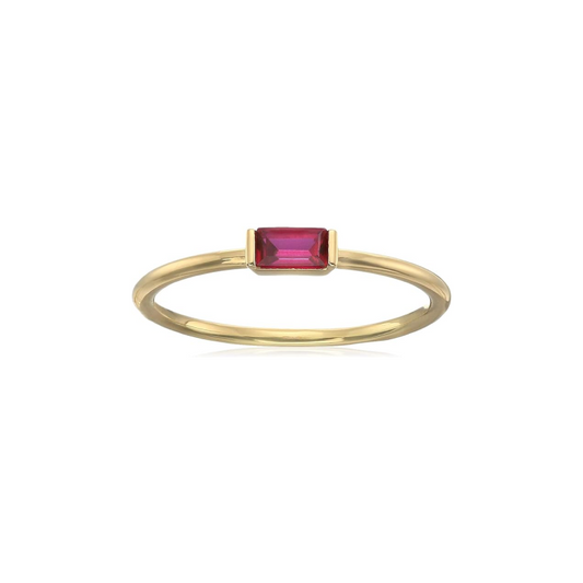 Ruby Gold-Plated Sterling Silver Ring