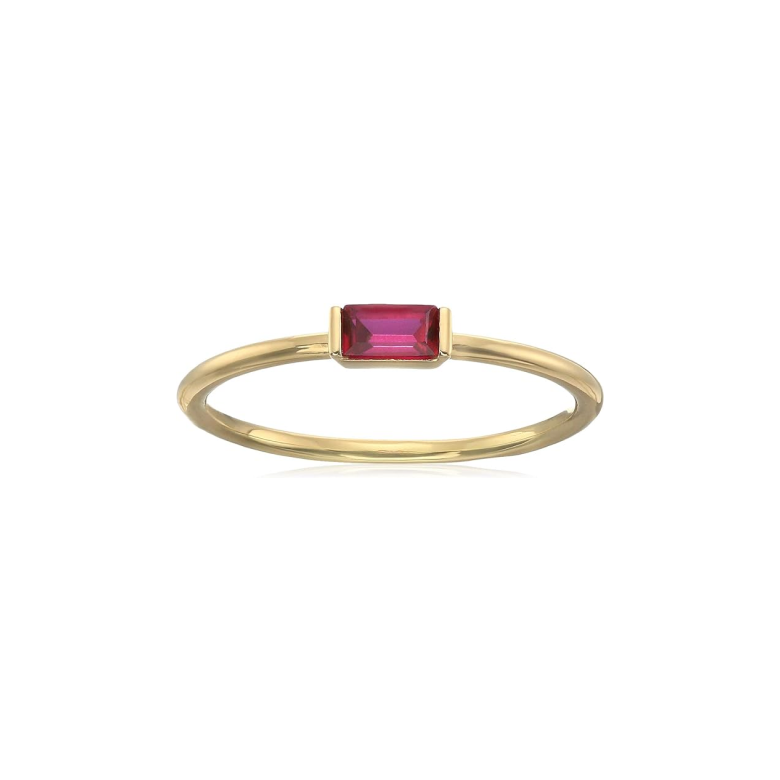 Ruby Gold-Plated Sterling Silver Ring
