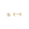 Sun Stud Earrings 14K Gold Plated