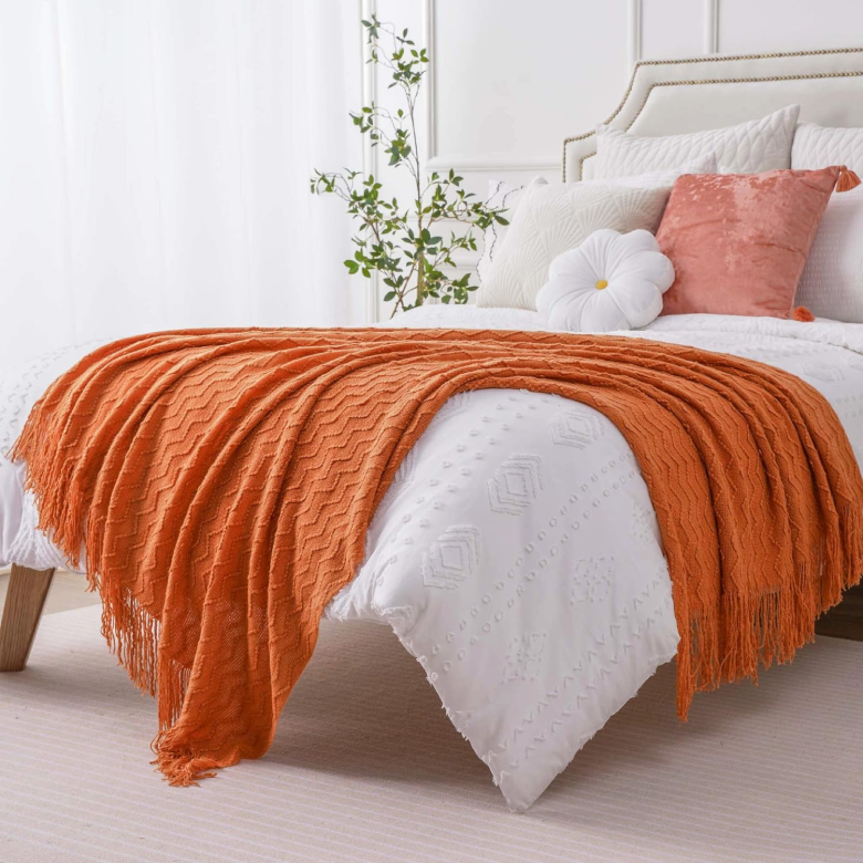 Throw Blanket with Tassels