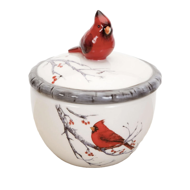 Ceramic Cardinal Trinket Box