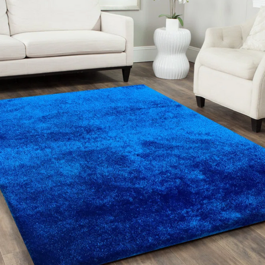 Handmade Tufted Electro Blue Area Rug