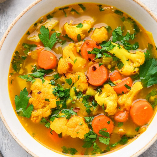 Anti Inflammatory Vegetable Soup with Turmeric