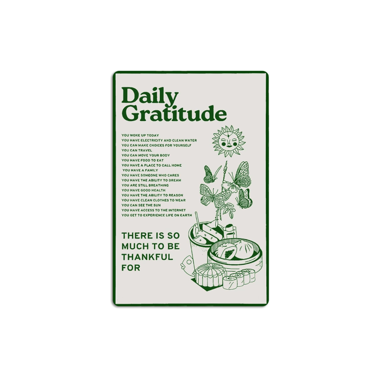 Daily Gratitude Inspirational Metal Tin Wall Decor