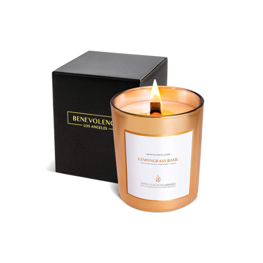 Lemongrass & Basil Wood Wick 8oz Candle